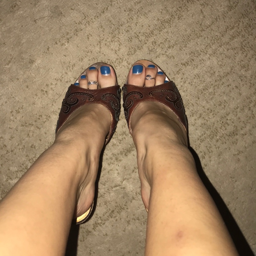 Brown Nine West heels